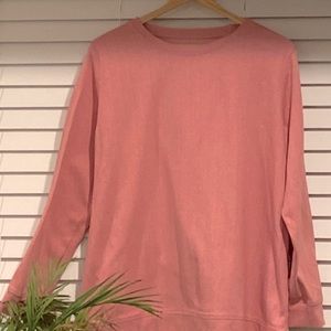 Pink herringbone pattern sweatshirt Large, New never worn. Lands End brand